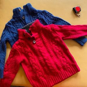 Two baby gap pull over cardigans
